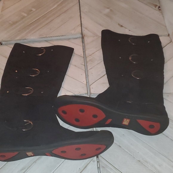 B. C Footware S. 10 Black Suede Knee High Boots - Picture 1 of 8